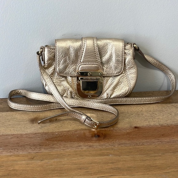 Michael Kors | Metallic Gold Crossbody Clutch - Picture 1 of 7